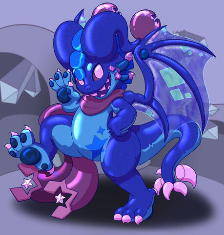 Misfit, but as a Sapphire Dragon